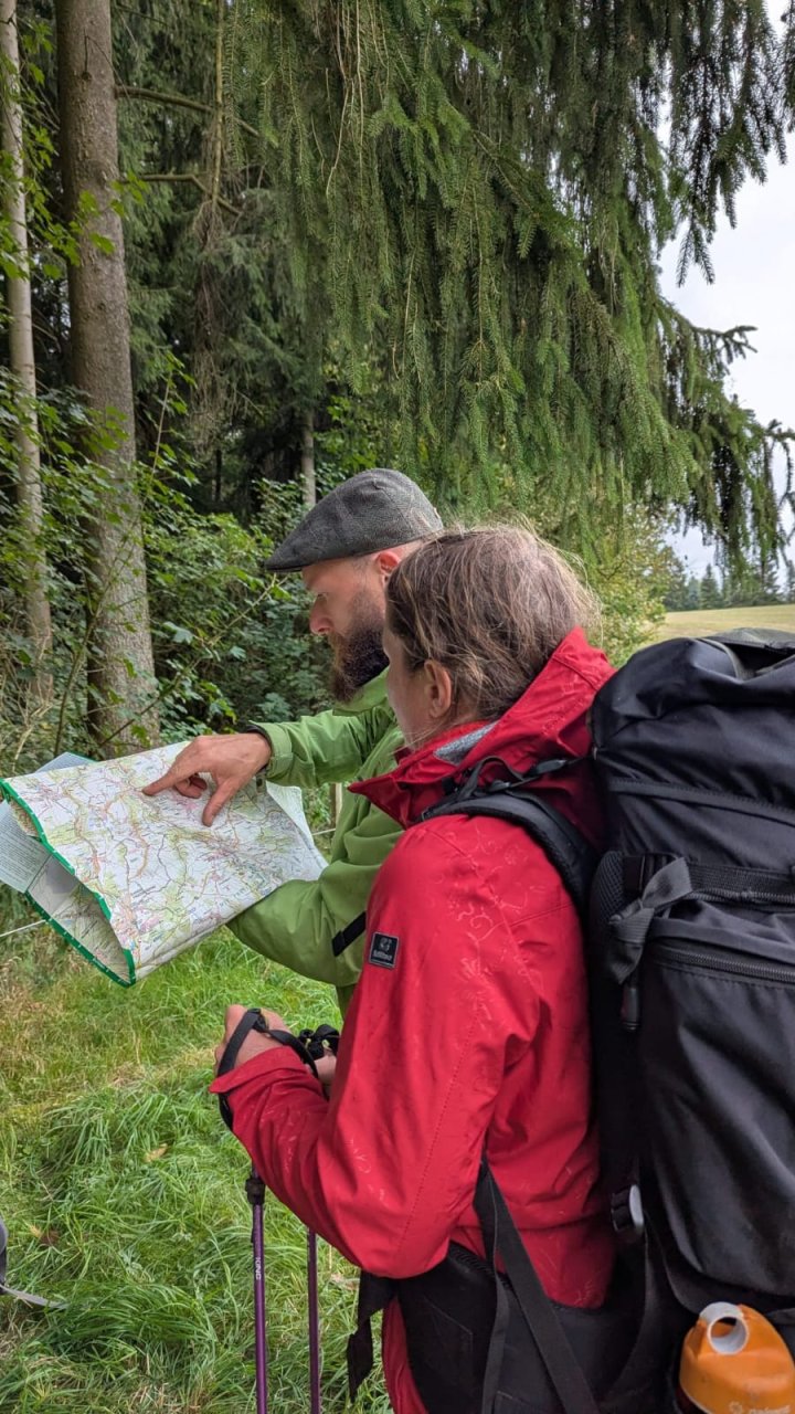 Karte-Kompass-Koordination