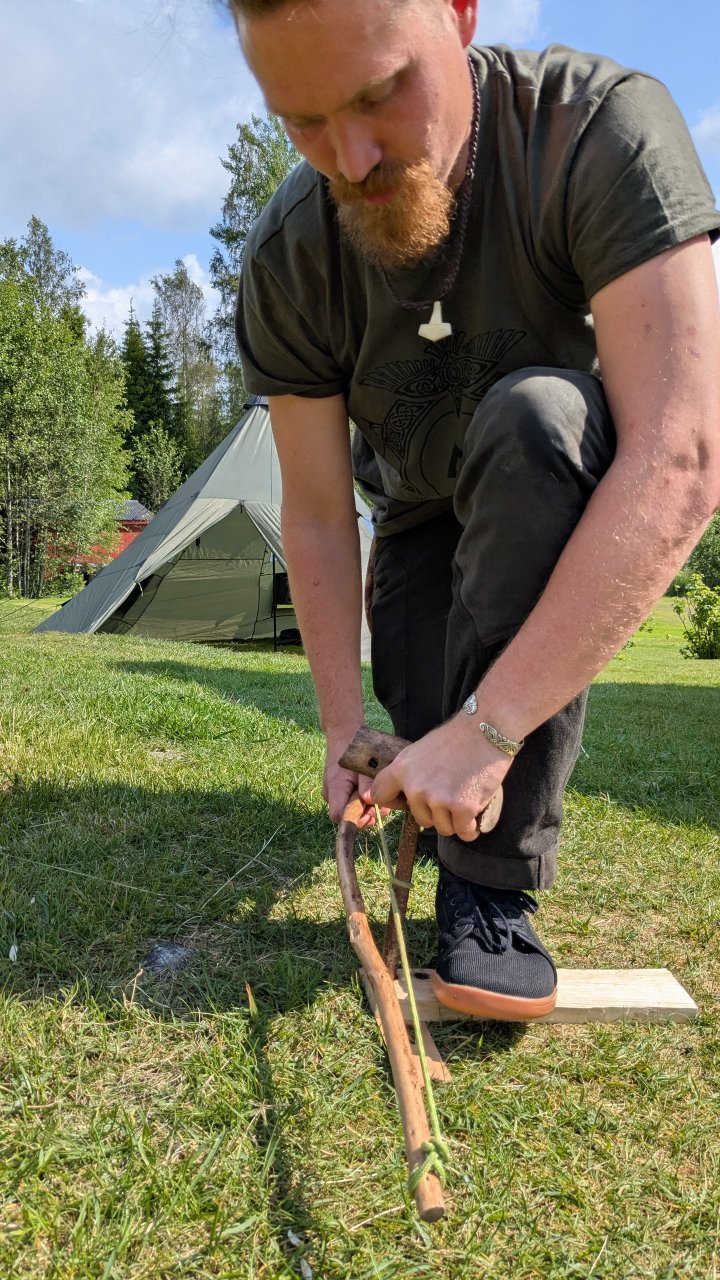 Feuer mit dem Drillbogen